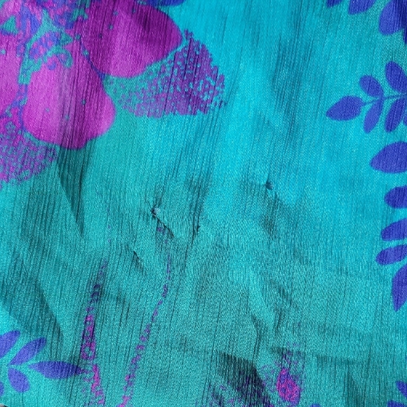 Teal and Purple Floral Dress - Picture 2 of 5